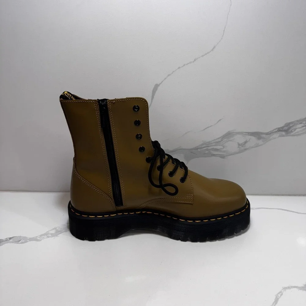 Dr. Martens Jadon Smooth Leather Platform Boots Antique Olive Men's Size 14 NEW